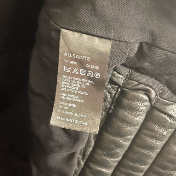 All saints Leather jacket xs/0 - Picture 6 of 10